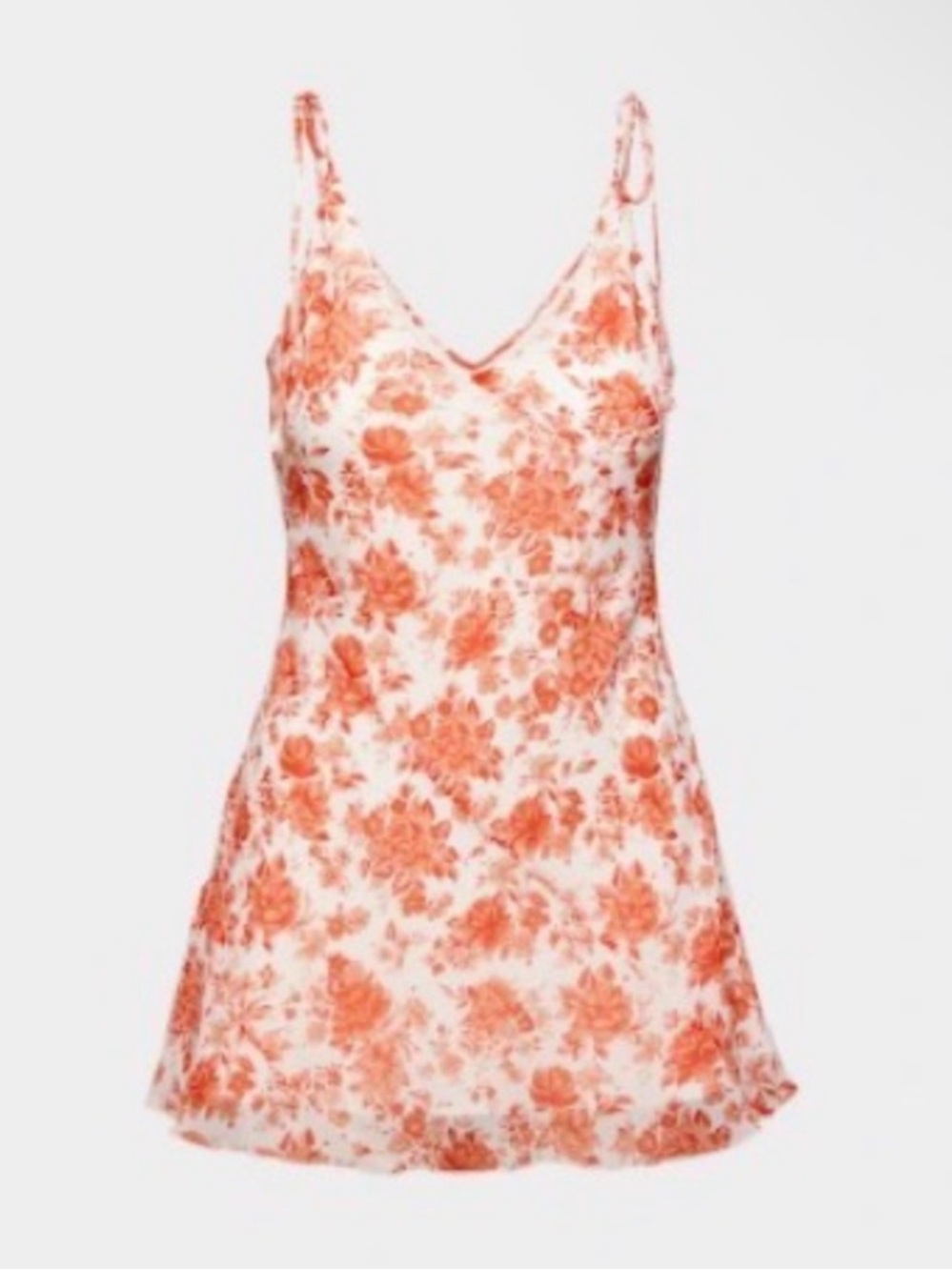 Aritzia Orange Floral Slip Mini Dress